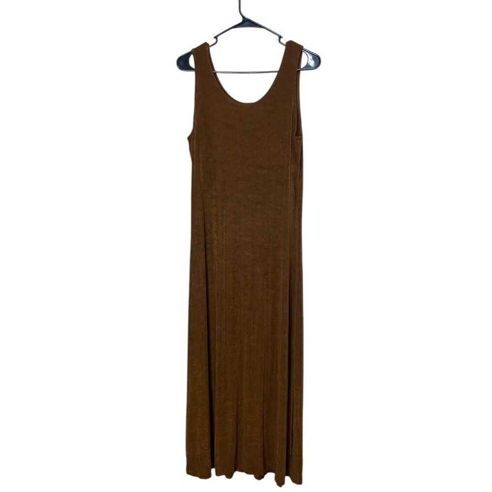 Vintage Coldwater Creek Brown Maxi Dress And Cardigan Set Size M - Picture 2 of 13